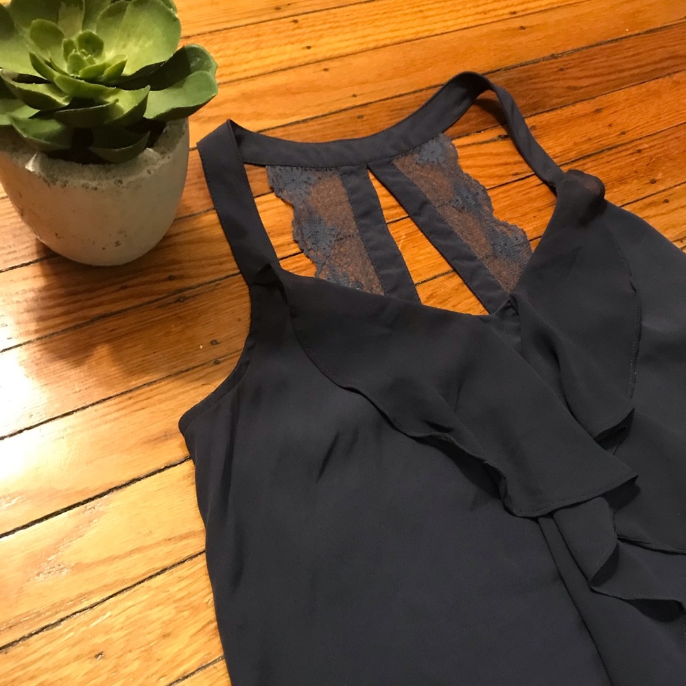 LC Lauren Conrad Ruffle & Lace Tank Top